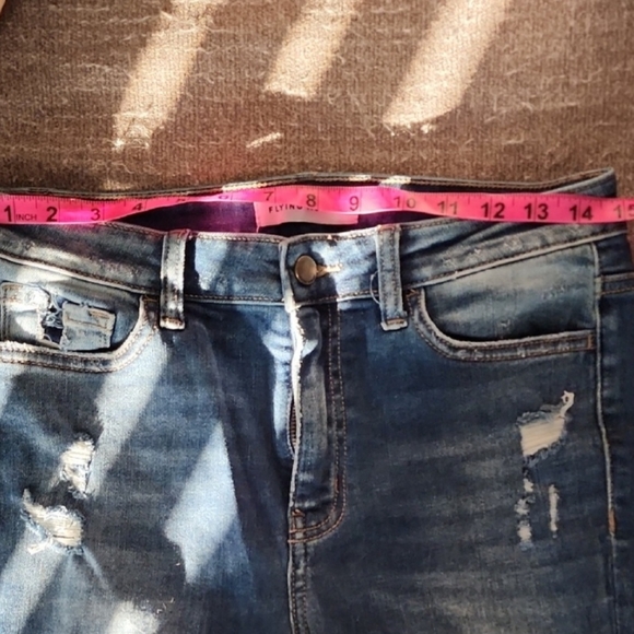 Flying Monkey Blue Skinny Jeans with Distressed Accents - Picture 8 of 9